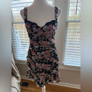Sky To Moon Floral Black and Pink Women's Dress size medium
